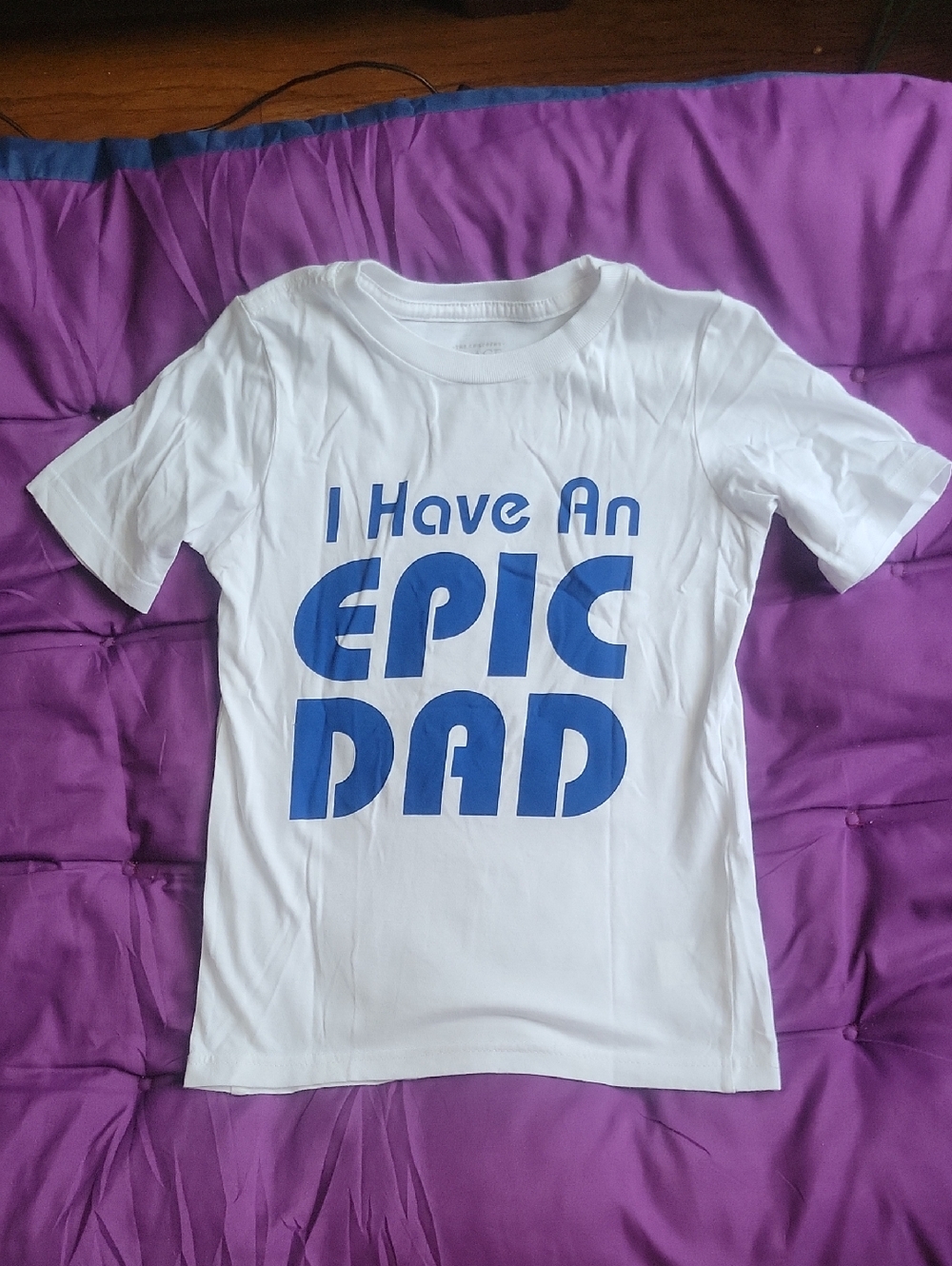 The Children's Place "I Have An Epic Dad" Graphic White Tee - Sz 5T -100% cotton
